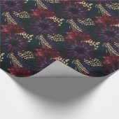 Schwermütiges Blumen-, Gold Pinecone u. geziertes Geschenkpapier (Ecke)