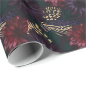 Schwermütiges Blumen-, Gold Pinecone u. geziertes Geschenkpapier (Rolleneckpunkt)