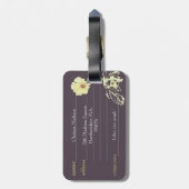 Schwermütiges Blumenmonogramm doppelseitig Gepäckanhänger (Rückseite vertikal)