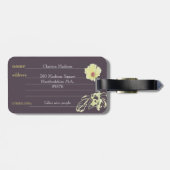 Schwermütiges Blumenmonogramm doppelseitig Gepäckanhänger (Rückseite horizontal)