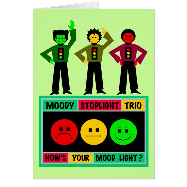 Schwermütiges Stoplight-Trio-Logo mit Charakteren (Vorne)