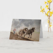 Schwerpferde, die unter einem schweren Himmelsscho Karte (Gelbe Blume)