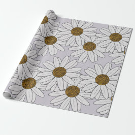 Schwerpunkt White Daisies auf blassrosa Hintergrun Geschenkpapier
