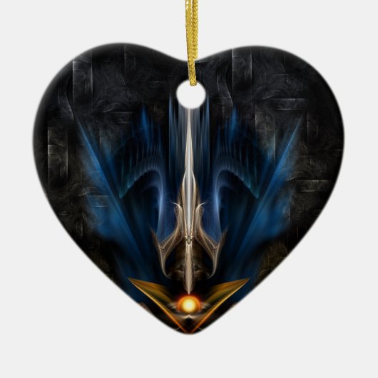 Schwert der Fraktal Kunst Keramik Ornament (Vorne)