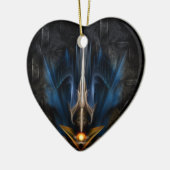 Schwert der Fraktal Kunst Keramik Ornament (Links)