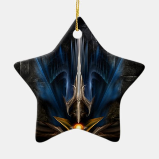 Schwert der Fraktal Kunst Keramik Ornament (Vorne)