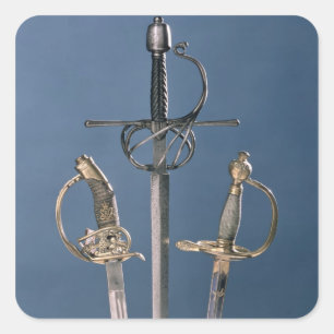 Schwert des Infanterieoffiziers Quadratischer Aufkleber