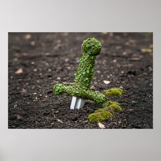 Schwert im Boden, bedeckt von Blätter Poster (Vorne)