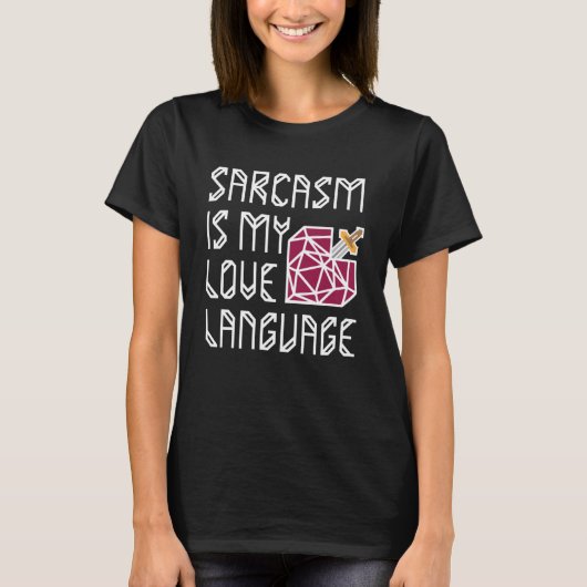 Schwert im Herzen von Sarcasm ist meine Liebe Spra T-Shirt (Vorderseite)