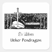 Schwert im Stein Quadratischer Aufkleber (Vorderseite)