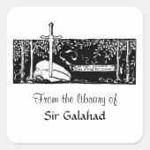 Schwert im Stein Quadratischer Aufkleber (Vorderseite)