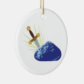 Schwert in Stein Keramik Ornament (Rechts)