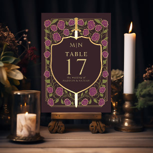Schwert & Schild Mittelalter Fantasy Monogramm-Hoc Tischnummer