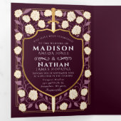 Schwert & Schild Mittelalterliche Fantasie Hochzei Dreifach Gefaltete Einladung (Innen Erste Seite)