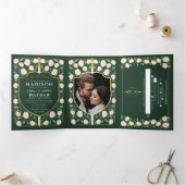 Schwert & Schild Mittelalterliche Fantasie Hochzei Dreifach Gefaltete Einladung (Innenseite)