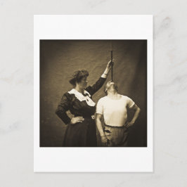 Schwert-Schlucht und Ehefrau Vintag Sideshow Freak Postkarte