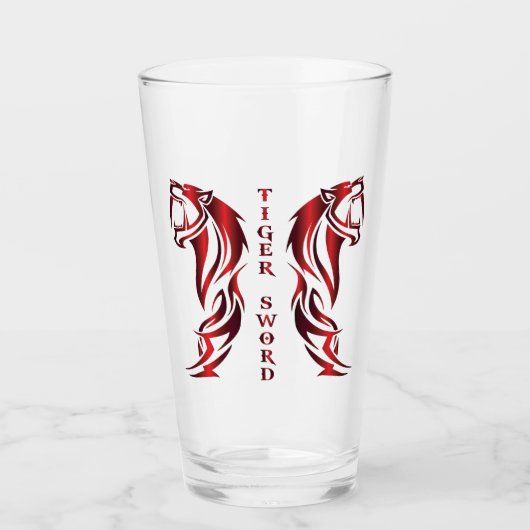 Schwert-Tiger-Getränkeglas Glas (Vorderseite)
