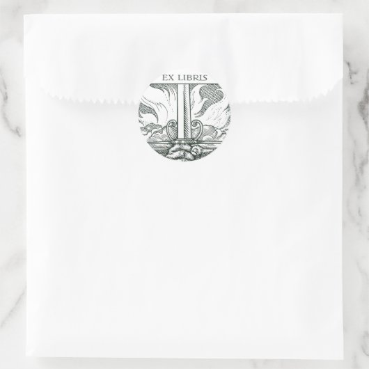 Schwert und Flamme Runder Aufkleber (Tasche)