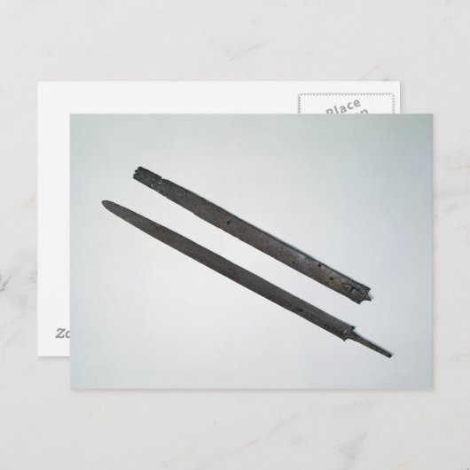 Schwert und Mantel aus La Tene, Schweiz Postkarte (Vorne/Hinten)
