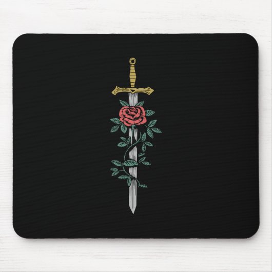 Schwert und Rose Mousepad (Vorne)