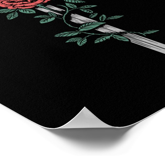 Schwert und Rose Poster (Ecke)