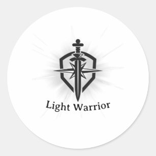 Schwert und Schild des Lichtkriegers Runder Aufkleber