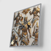 "Schwert und Schild" Quadratische Wanduhr (Winkel)