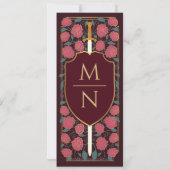 Schwert- und Schildmittelalterliche Fantasie Save Einladung (Rückseite)