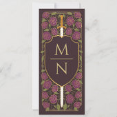 Schwert- und Schildmittelalterliche Fantasie Save Einladung (Rückseite)