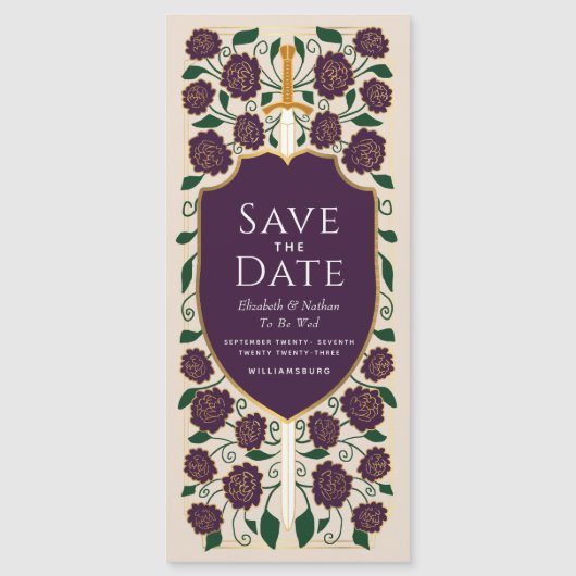 Schwert- und Schildmittelalterliche Fantasie Save Magneteinladung (Vorderseite)