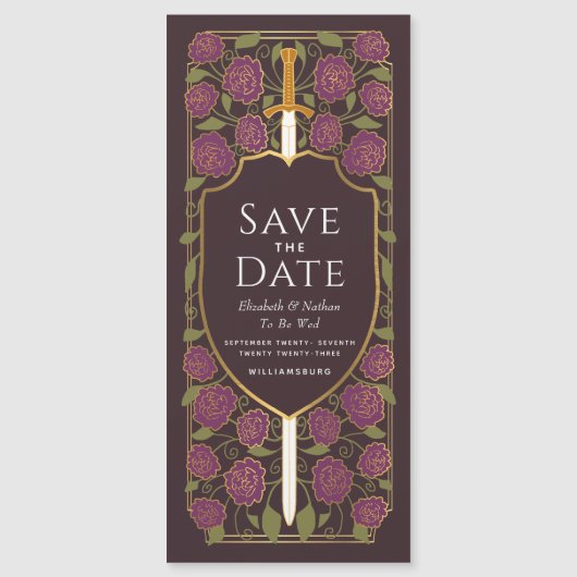 Schwert- und Schildmittelalterliche Fantasie Save Magneteinladung (Vorderseite)