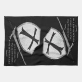 Schwert und Schildschrift Glaube Geschirrtuch (Horizontal)