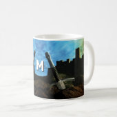 Schwert und Schloss mit Monogramm Kaffeetasse (VorderseiteRechts)