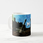 Schwert und Schloss mit Monogramm Kaffeetasse (Vorderseite Links)
