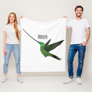 Schwertbillige Darstellung des Kolibris-Cartoon Fleecedecke