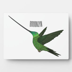Schwertbillige Darstellung des Kolibris-Cartoon Fotoplatte