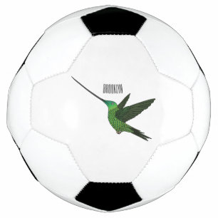Schwertbillige Darstellung des Kolibris-Cartoon Fußball