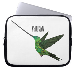 Schwertbillige Darstellung des Kolibris-Cartoon Laptopschutzhülle