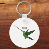 Schwertbillige Darstellung des Kolibris-Cartoon Schlüsselanhänger (Vorderseite)