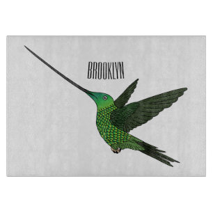 Schwertbillige Darstellung des Kolibris-Cartoon Schneidebrett
