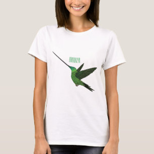 Schwertbillige Darstellung des Kolibris-Cartoon T-Shirt