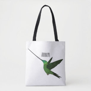 Schwertbillige Darstellung des Kolibris-Cartoon Tasche