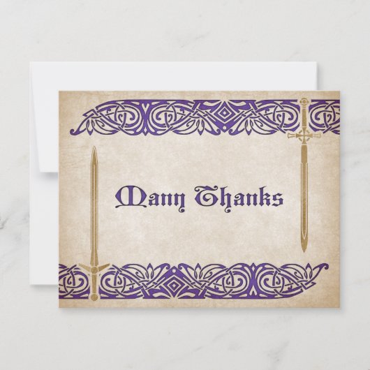 Schwerter Celtic Wedding Dankeskarte (Vorderseite)