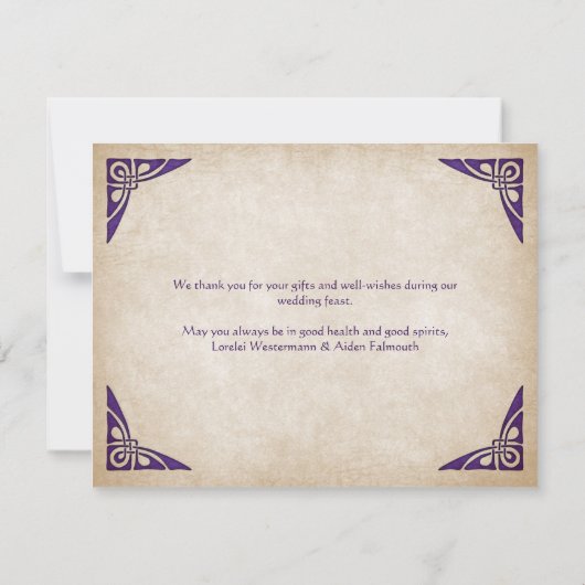 Schwerter Celtic Wedding Dankeskarte (Rückseite)
