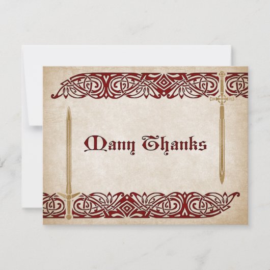 Schwerter Celtic Wedding Dankeskarte (Vorderseite)