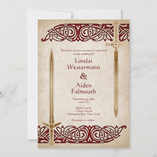 Schwerter Celtic Wedding Einladung (Vorderseite)