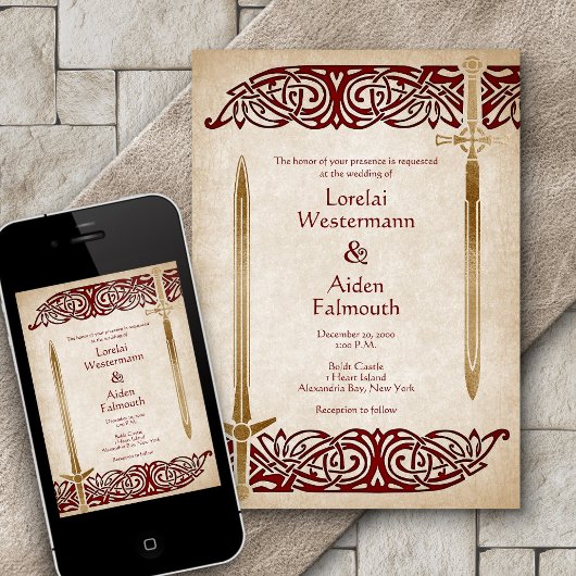 Schwerter Celtic Wedding Einladung