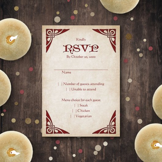 Schwerter Celtic Wedding RSVP Karte