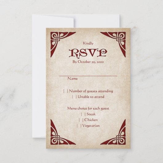 Schwerter Celtic Wedding RSVP Karte (Vorderseite)
