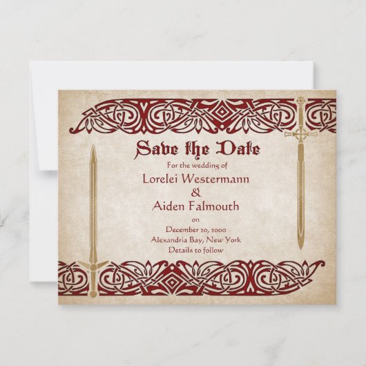 Schwerter Celtic Wedding Save The Date (Vorderseite)